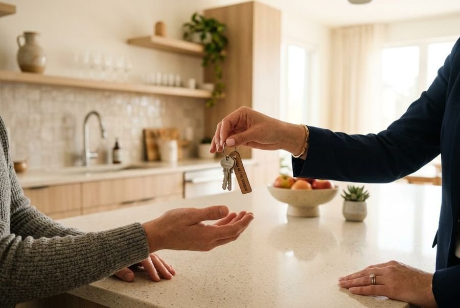 Remise de clés dans un logement